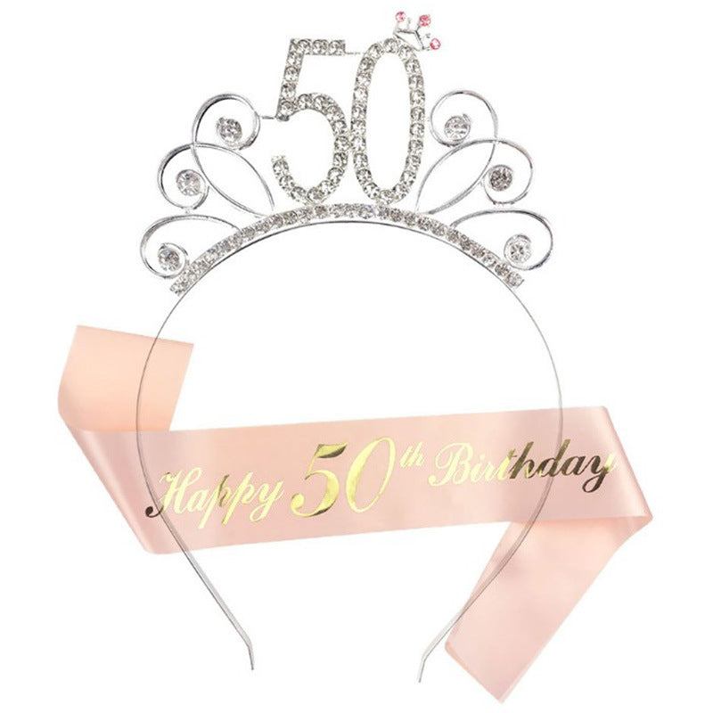 Damen Geburtstags-Tiara und Schärpe Set Brehn