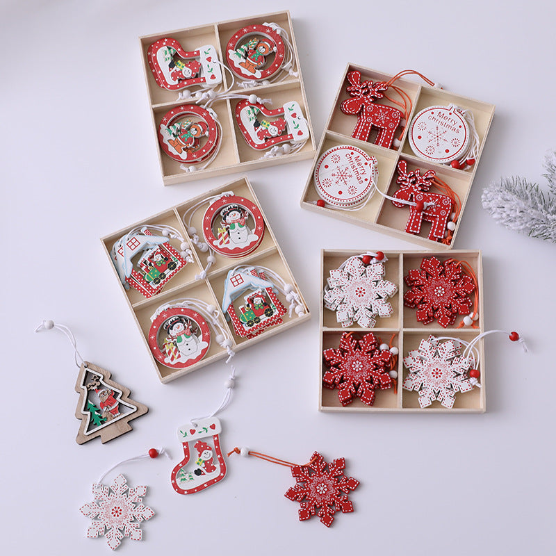 Weihnachtlich gestaltetes Dekorationsornament-Set