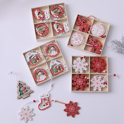 Weihnachtlich gestaltetes Dekorationsornament-Set