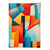 Abstraktes Gemälde, Kunstdruck mit farbenfrohen Formen, Blau, Rot und Gelb Nr. 3