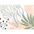 Brehn | Nordic Palm Leaf Drawing Tapijt Wit Polypropeen Tapijt Huisdiervriendelijk Vlekbestendig Antislip Achterkant Tapijt voor Meisjeskamer