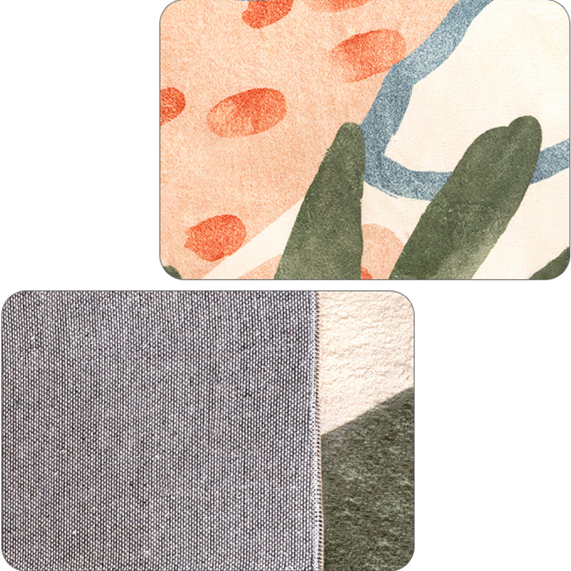 Brehn | Nordic Palm Leaf Drawing Tapijt Wit Polypropeen Tapijt Huisdiervriendelijk Vlekbestendig Antislip Achterkant Tapijt voor Meisjeskamer