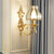 Brass Bud Wandmontage Licht Traditionelle Gehrungsglas Wohnzimmer Wandlichtarmatur | Brehn