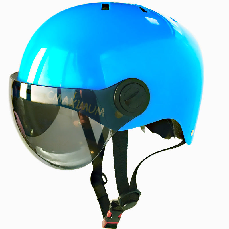 urban Fahrradhelm mit integriertem getönten Visier und verstellbarem Kinnriemen Brehn