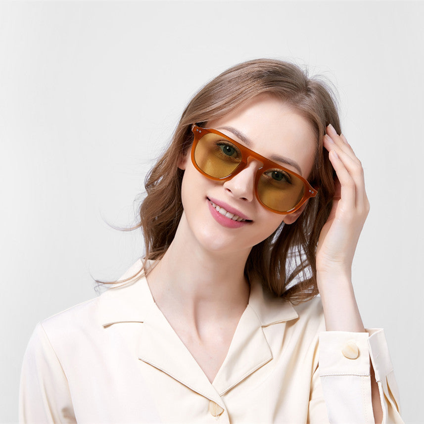 Damen klassische Sonnenbrille mit eckigem Rahmen und polarisierten Gläsern Brehn