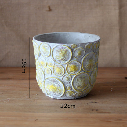 Dekorative Blumenvase aus keramik mit Reliefstruktur Brehn