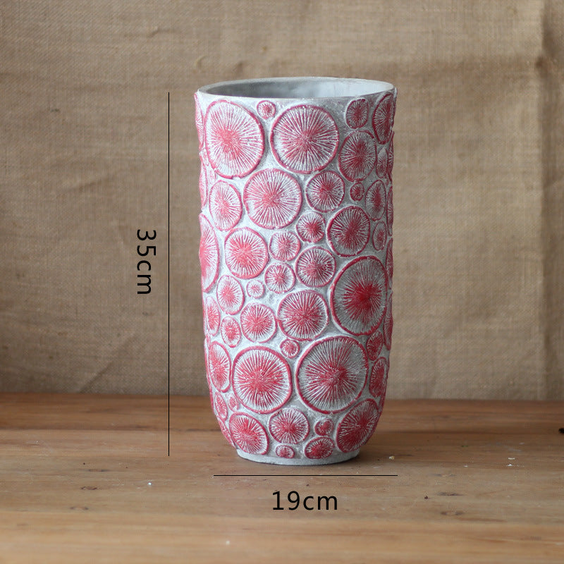 Dekorative Blumenvase aus keramik mit Reliefstruktur Brehn