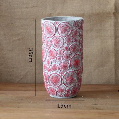 Dekorative Blumenvase aus keramik mit Reliefstruktur Brehn