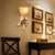 Brehn | Frosted Glass Flared Wall Light Fixture Antique 1 Light Flur Wandleuchte mit Gold Vogel Dekoration