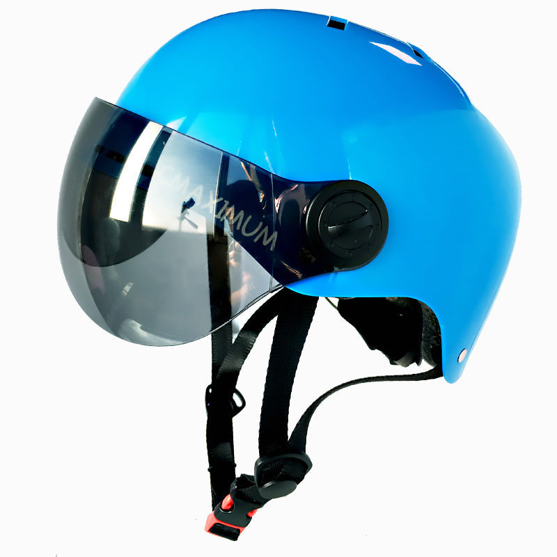 urban Fahrradhelm mit integriertem getönten Visier und verstellbarem Kinnriemen Brehn