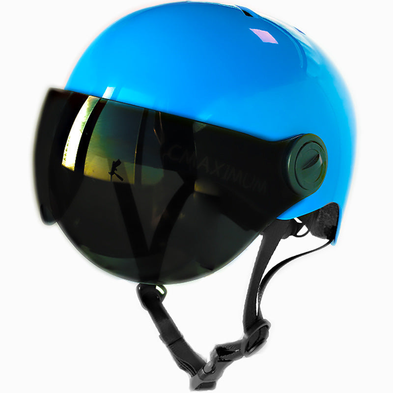 urban Fahrradhelm mit integriertem getönten Visier und verstellbarem Kinnriemen Brehn