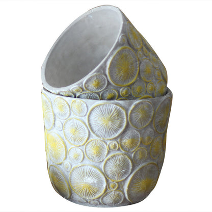 Dekorative Blumenvase aus keramik mit Reliefstruktur Brehn