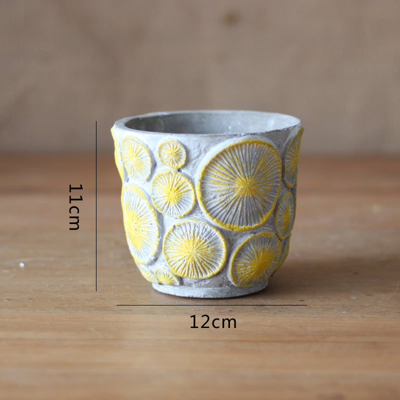 Dekorative Blumenvase aus keramik mit Reliefstruktur Brehn