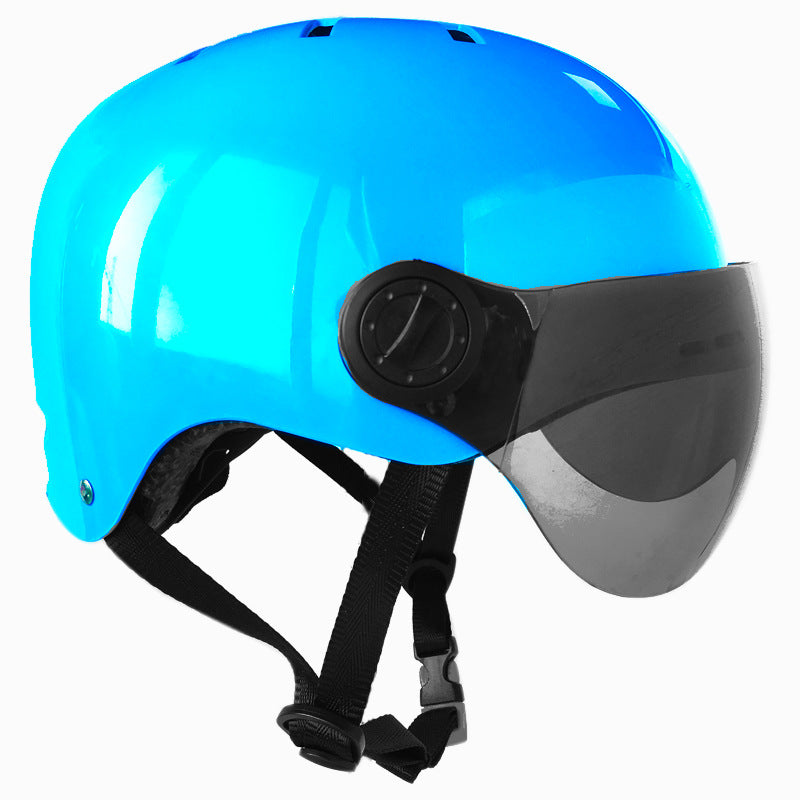 urban Fahrradhelm mit integriertem getönten Visier und verstellbarem Kinnriemen Brehn