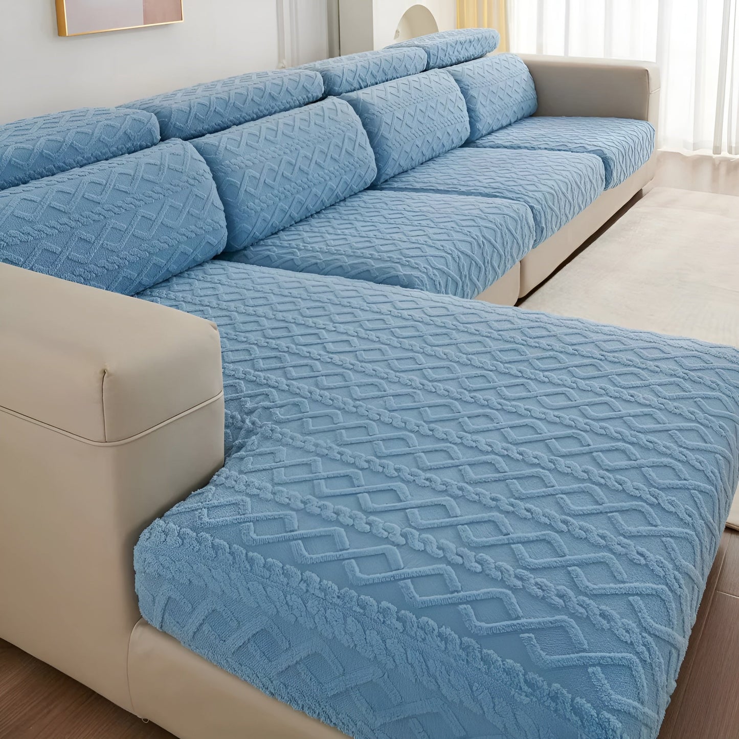 Samt-Sofabezug mit Rautenmuster – Weich & Luxuriös | Passt perfekt auf jedes Sofa