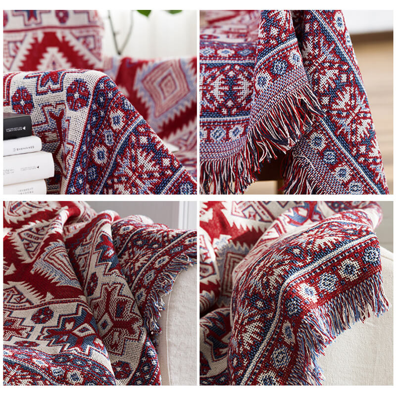 Bohemian Strickwurfdecken für Sofa Dekor