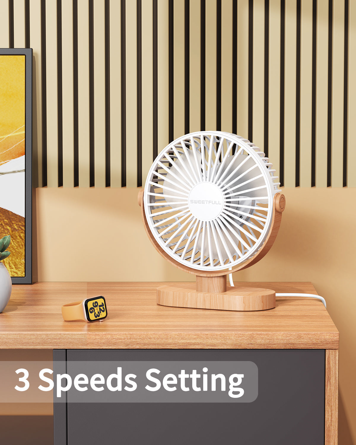 6,5 Zoll USB Kleiner Tischventilator für Zuhause Büro Auto Outdoor Reisen | Brehn