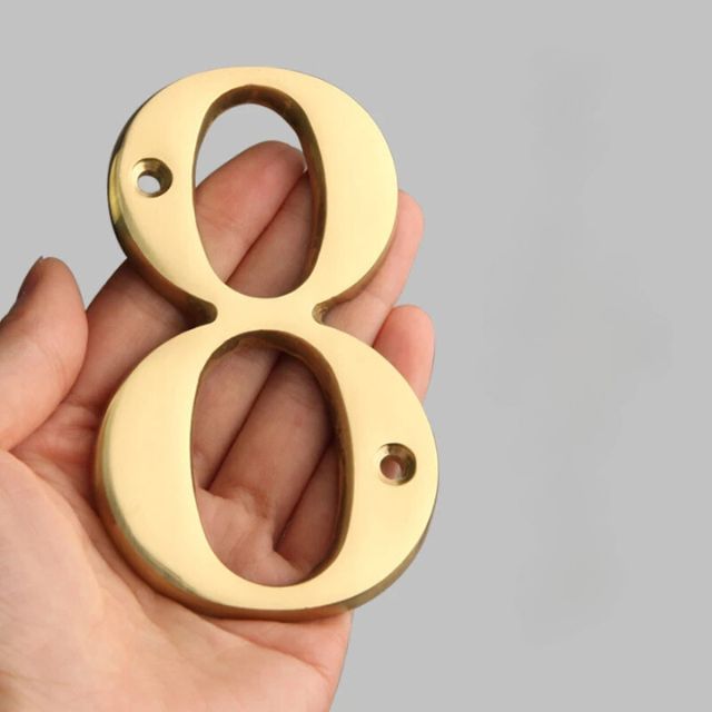 Traditional house door numbers made of solid brass