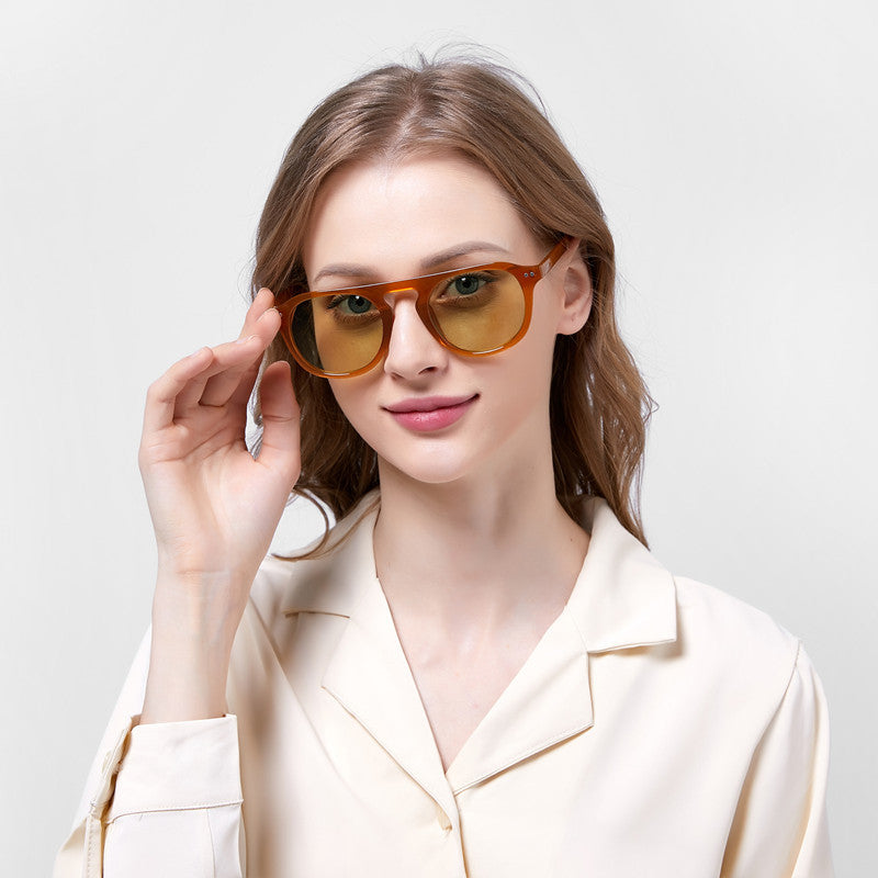 Damen klassische Sonnenbrille mit eckigem Rahmen und polarisierten Gläsern Brehn