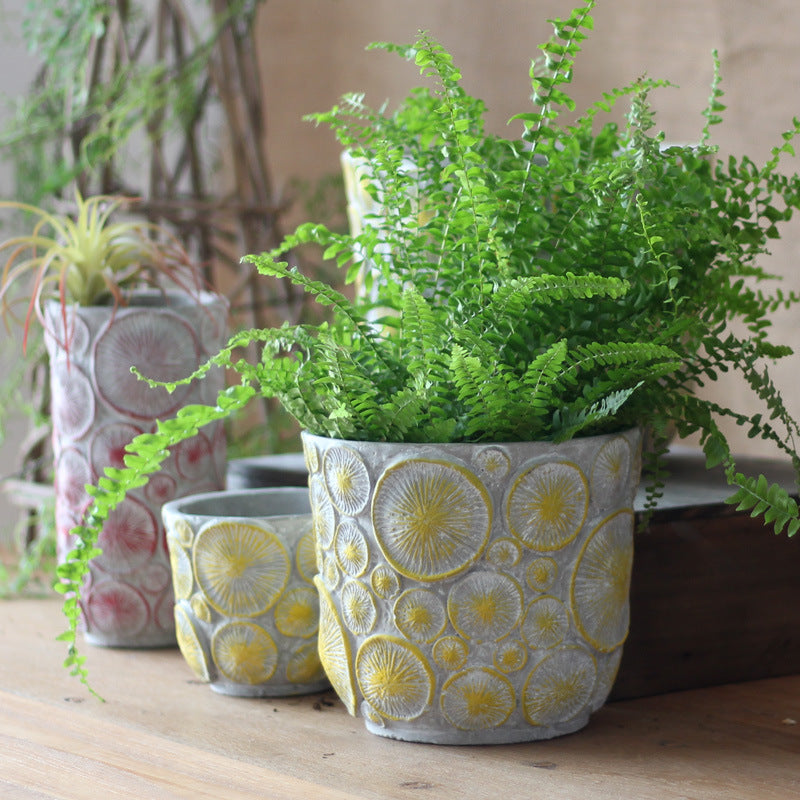 Dekorative Blumenvase aus keramik mit Reliefstruktur Brehn