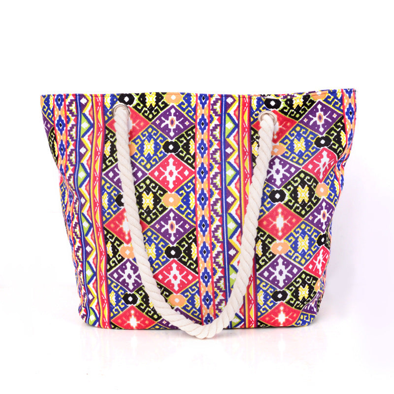 Große Einkaufstasche mit Buntem Ethnomuster Brehn