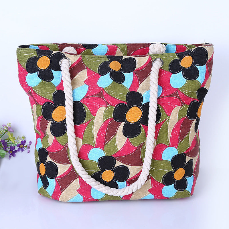 Große und Farbenfrohe Strandtasche mit Blumenmuster Brehn