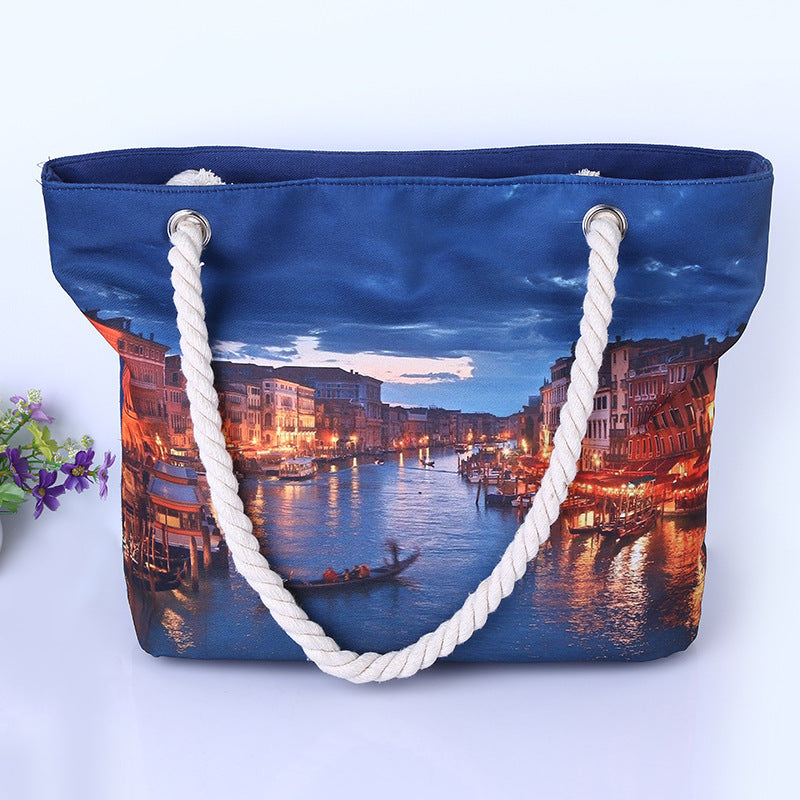 Geräumige Tasche mit Maritimem Stadtmotiv Brehn