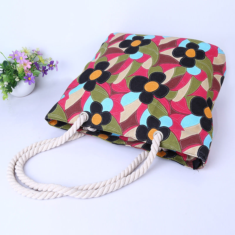 Große und Farbenfrohe Strandtasche mit Blumenmuster Brehn