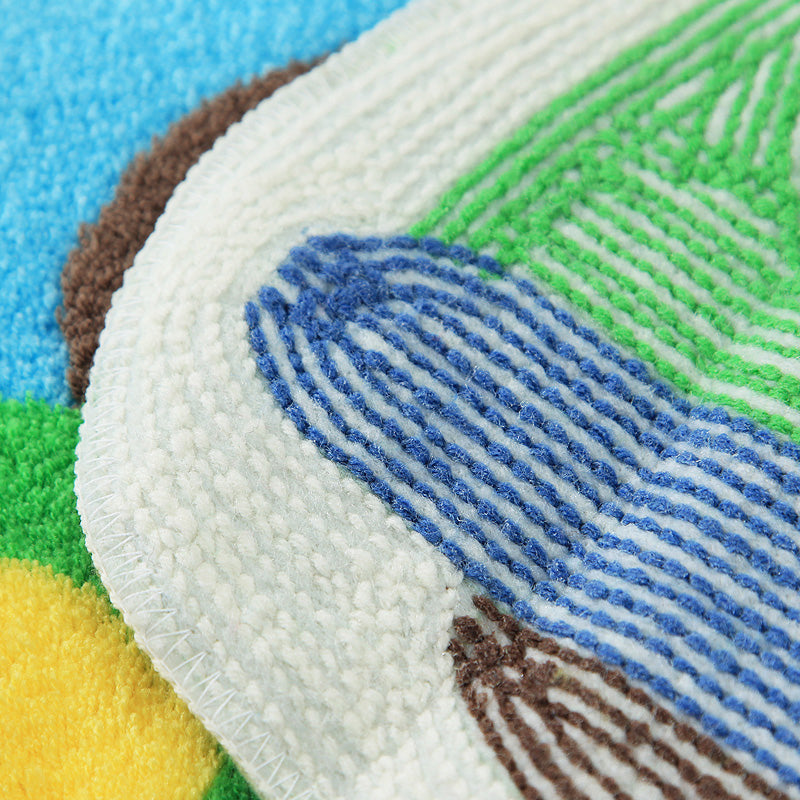 Brehn | Creatieve Kinderen Kamer Tapijt Multi Gekleurd 3D Patroon Binnen Tapijt Katoen Mengsel Antislip Huisdier Vriendelijk Gebied Tapijt