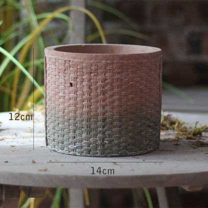 Dekorativer Blumentopf mit geflochtenem Design Brehn