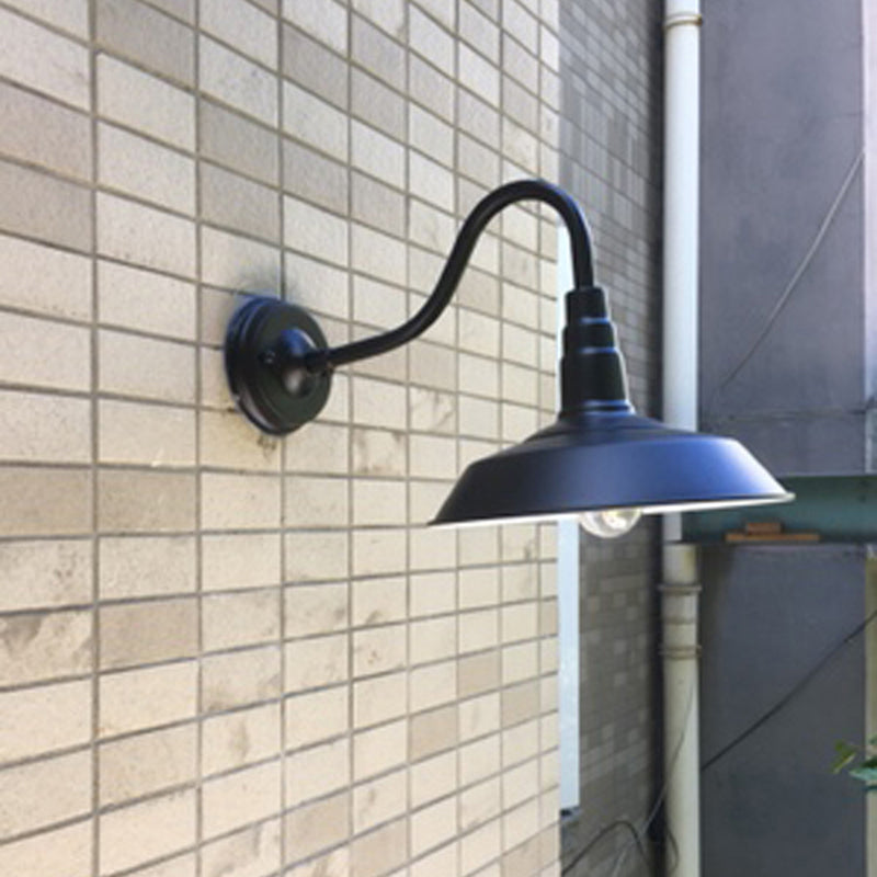 1-Birnen-Gänsekopf-Wandleuchte Industrielle Metall Wandmontierte Lampe mit Scheunenlampe für den Außenbereich | Brehn