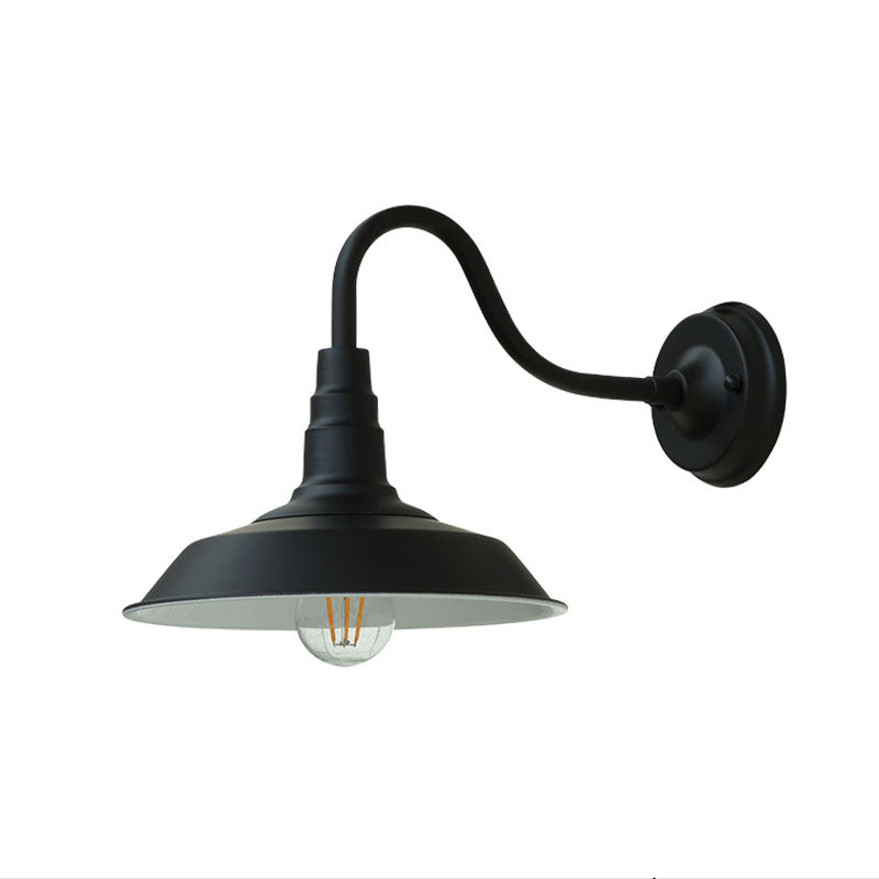 1-Birnen-Gänsekopf-Wandleuchte Industrielle Metall Wandmontierte Lampe mit Scheunenlampe für den Außenbereich | Brehn