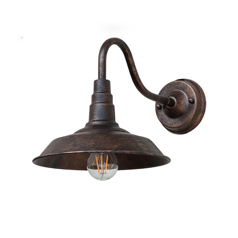 1-Birnen-Gänsekopf-Wandleuchte Industrielle Metall Wandmontierte Lampe mit Scheunenlampe für den Außenbereich | Brehn