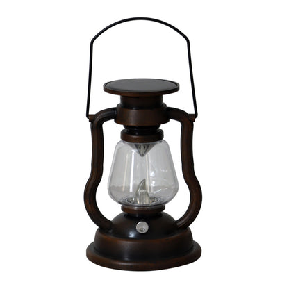 Antike inspirierte Solar-LED-Lampe mit Glasglocke und Metallgriff Brehn