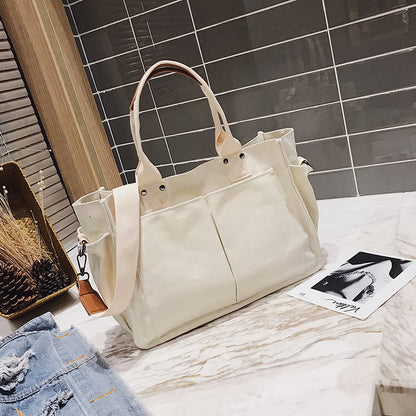 Multi-Taschen-Leinen-Tote-Bag