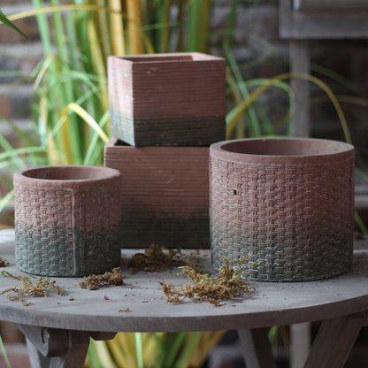 Dekorativer Blumentopf mit geflochtenem Design Brehn