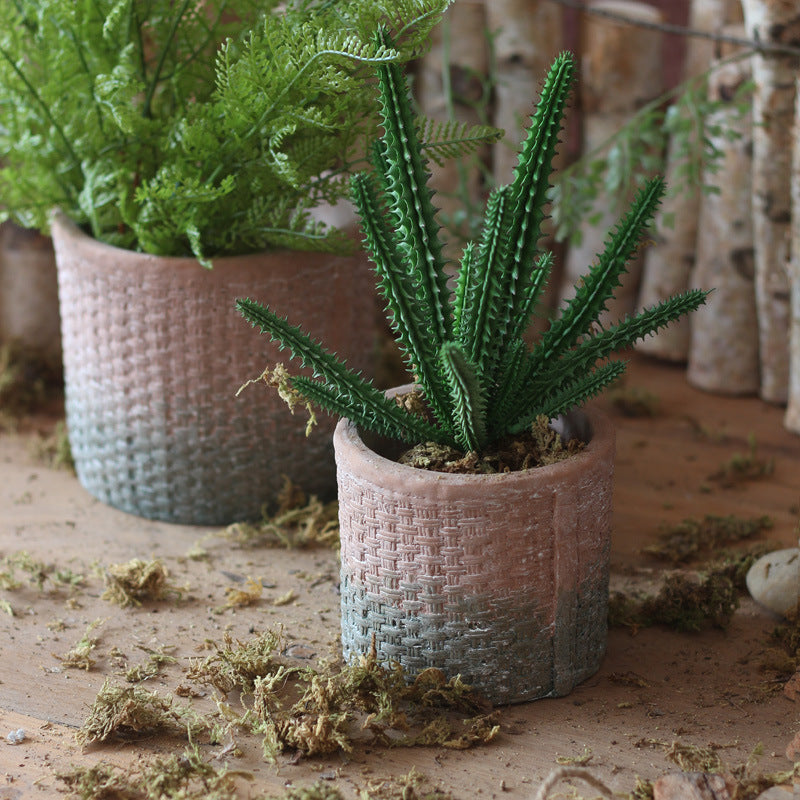 Dekorativer Blumentopf mit geflochtenem Design Brehn