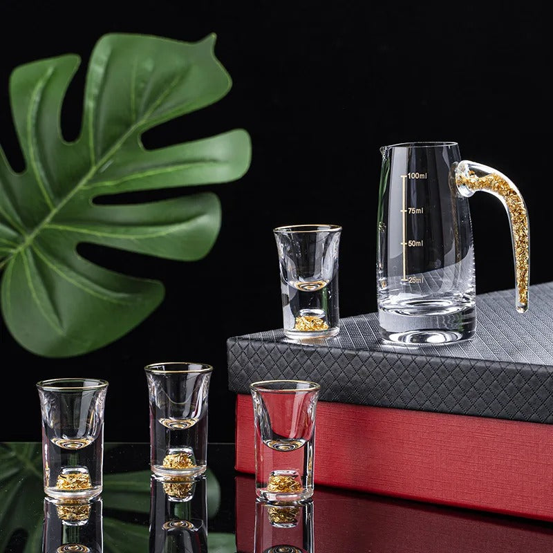 Brehn | Funkelndes Goldenes Handgefertigtes Trinkglas-Set