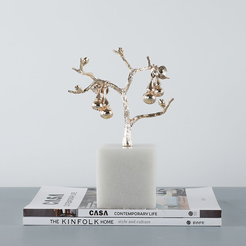 Dekorativer Silberbaum Skulptur
