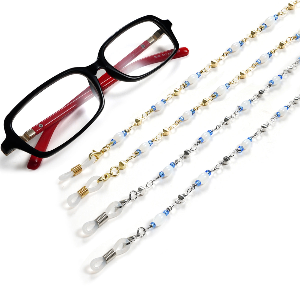 Chic Perlen Brillen Kette Brehn