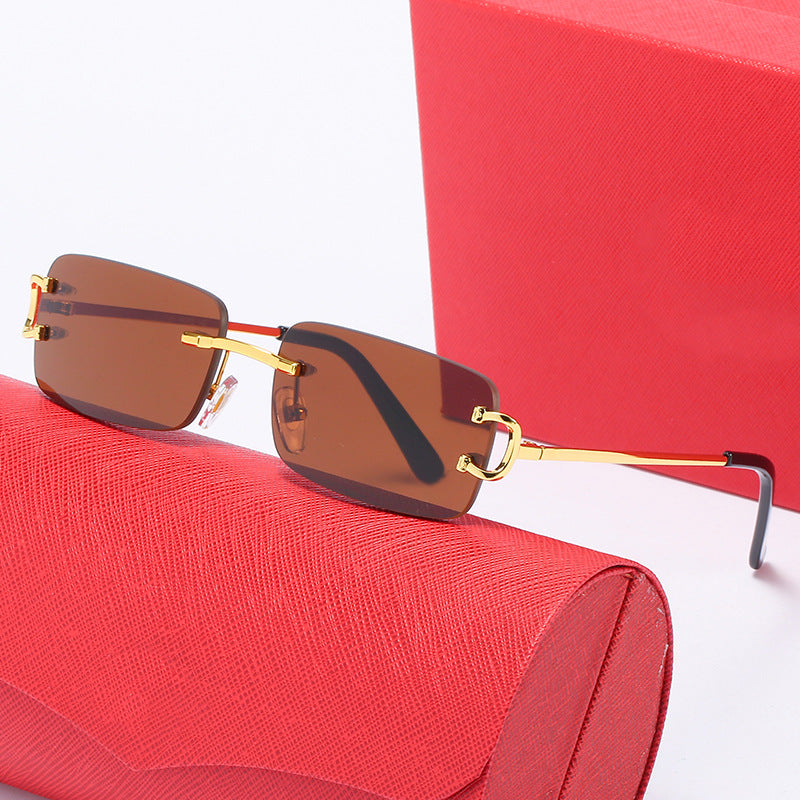 Damen elegante Halbrahmenbrille mit luxuriösem Metallgestell Brehn