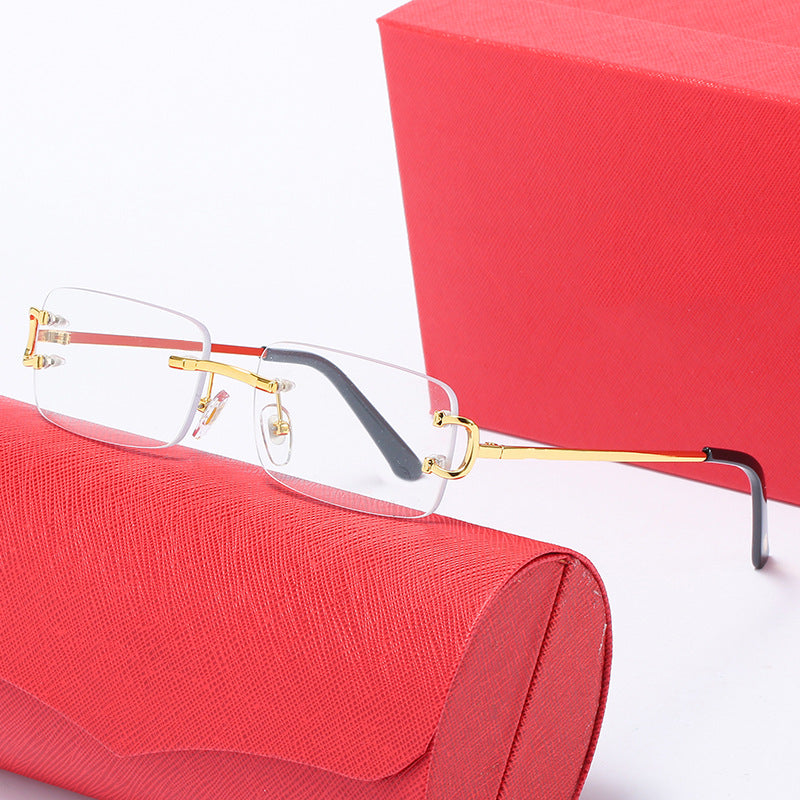 Damen elegante Halbrahmenbrille mit luxuriösem Metallgestell Brehn
