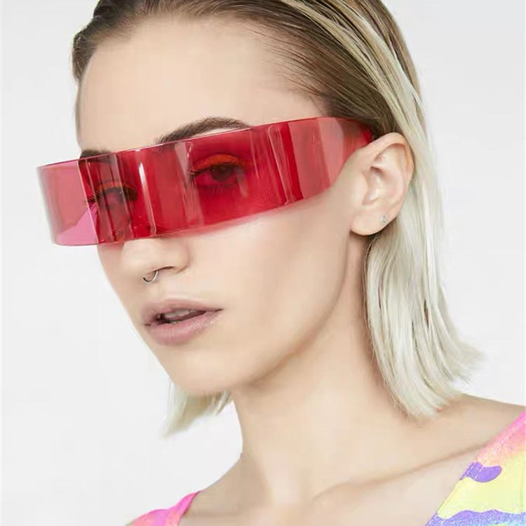 Damen futuristische visierähnliche Sonnenbrille Brehn