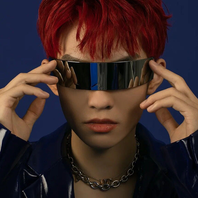 Damen futuristische visierähnliche Sonnenbrille Brehn