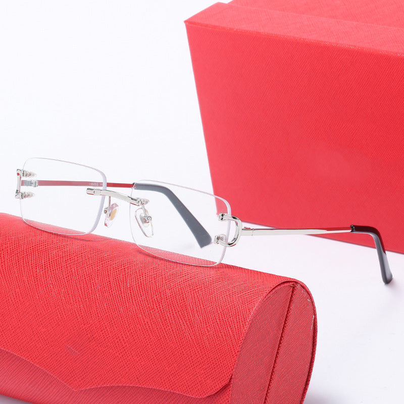 Damen elegante Halbrahmenbrille mit luxuriösem Metallgestell Brehn