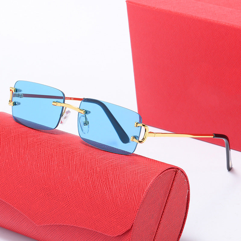 Damen elegante Halbrahmenbrille mit luxuriösem Metallgestell Brehn