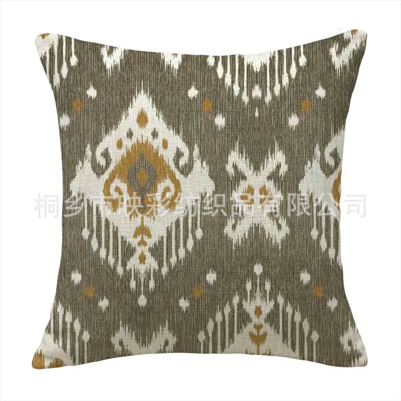 Ikat-Print Quadrat Decorative Throw Kissenbezug mit verborgener Reißverschluss