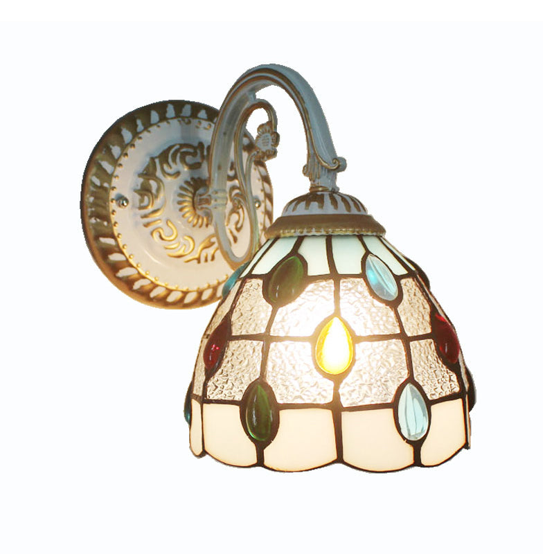 1-Kopf Shade Wandlampe Tiffany-Stil Handgefertigte Glas-Wandlampe für das Wohnzimmer