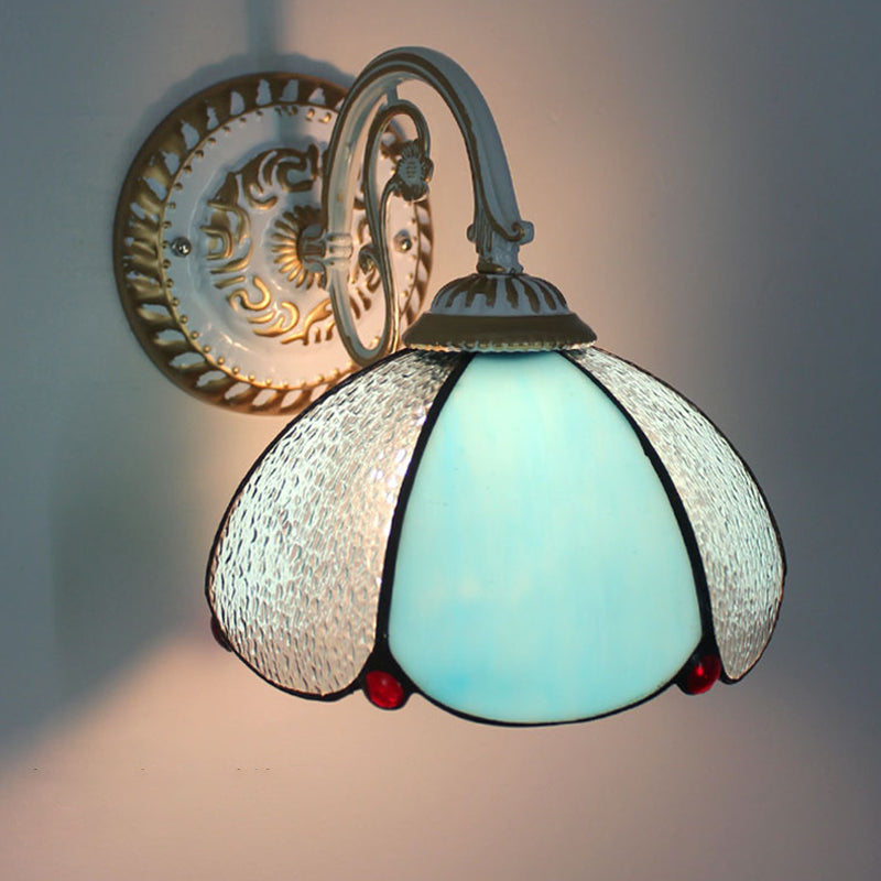 1-Kopf Shade Wandlampe Tiffany-Stil Handgefertigte Glas-Wandlampe für das Wohnzimmer