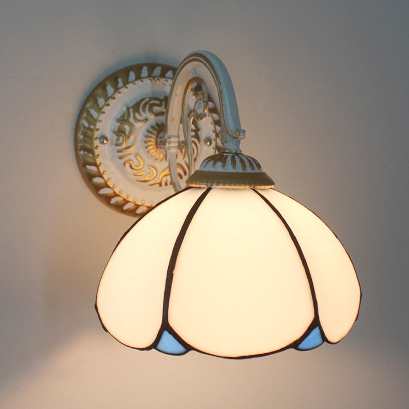 1-Kopf Shade Wandlampe Tiffany-Stil Handgefertigte Glas-Wandlampe für das Wohnzimmer